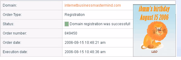My Blog's Birthday: August 15 2006