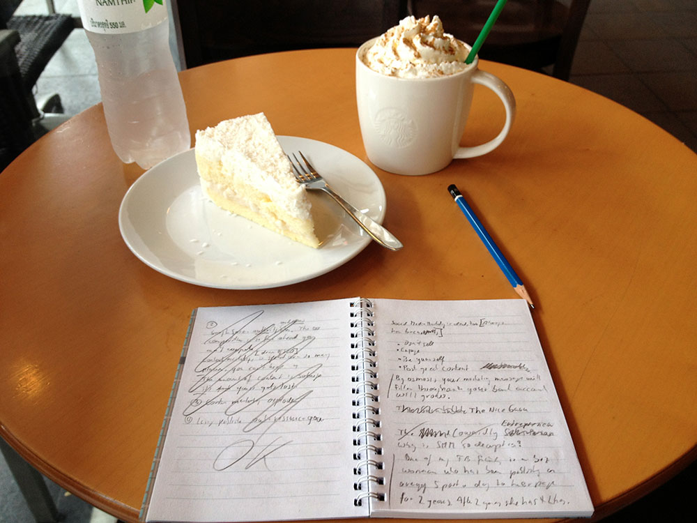 Ralf Skirr's Blogging Workspace At Starbucks Tukcom, Pattaya.