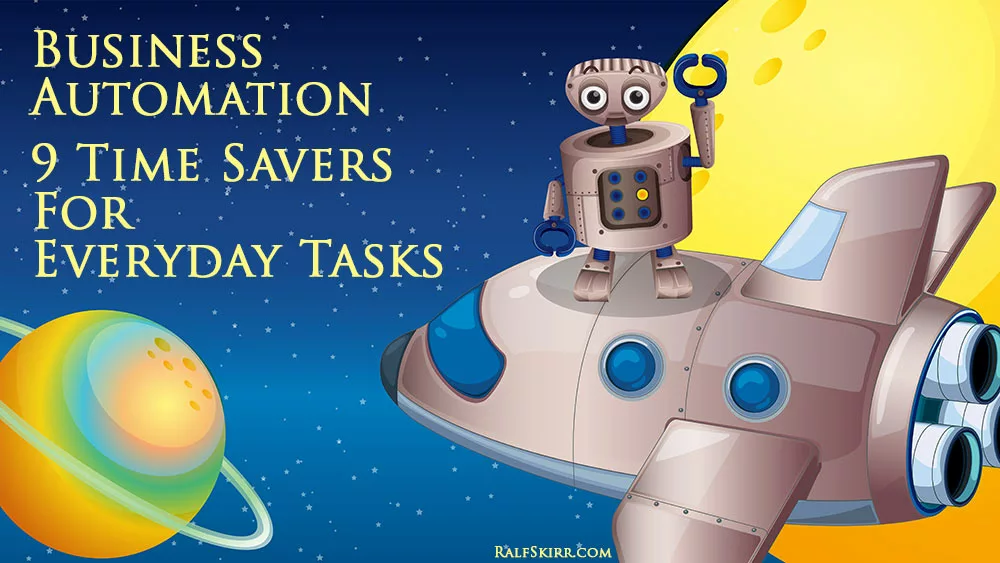 Cartoon robot representing business automation.