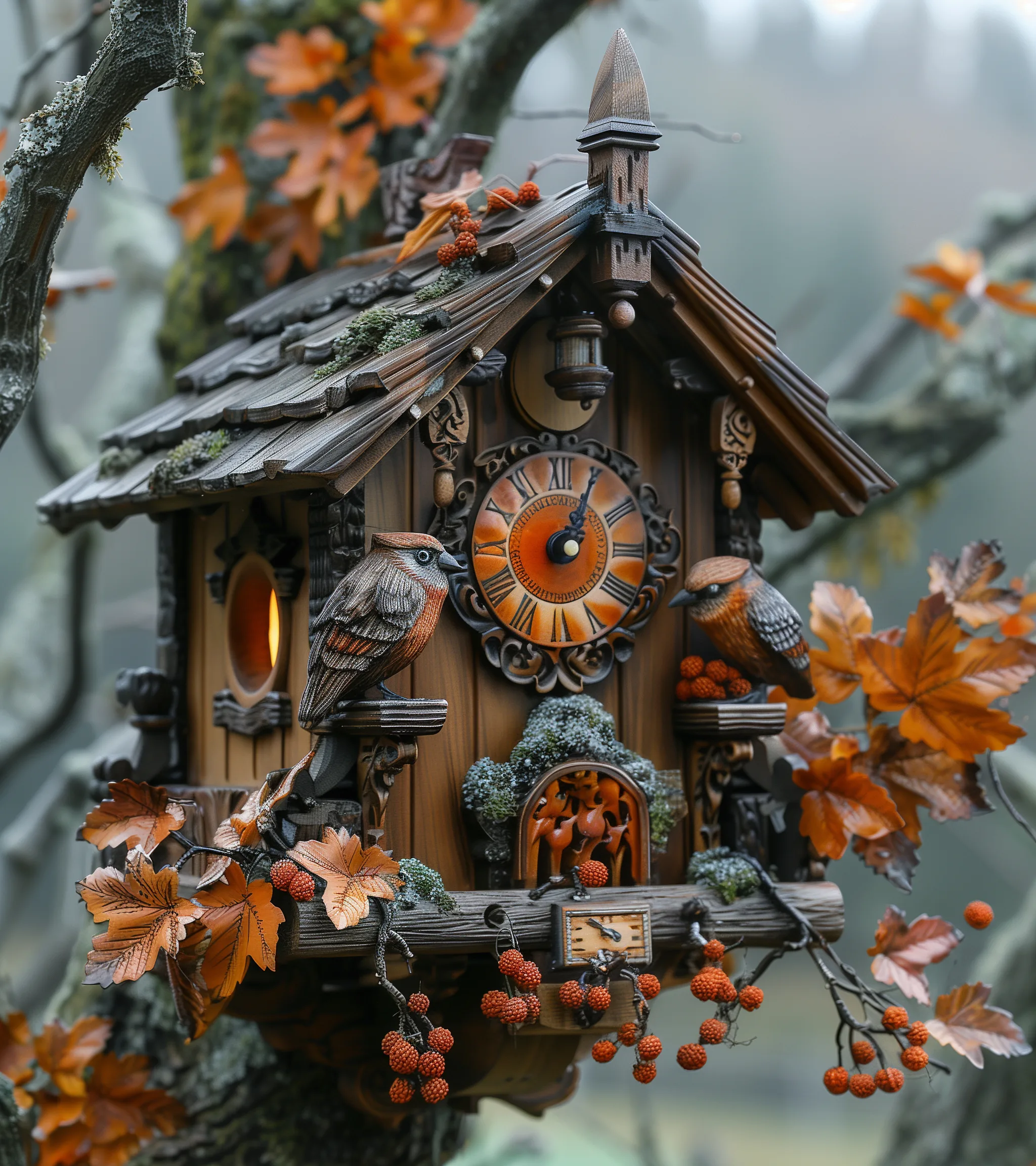 Stylize Parameter 1000 high-quality close-up photo of a cuckoo's clock