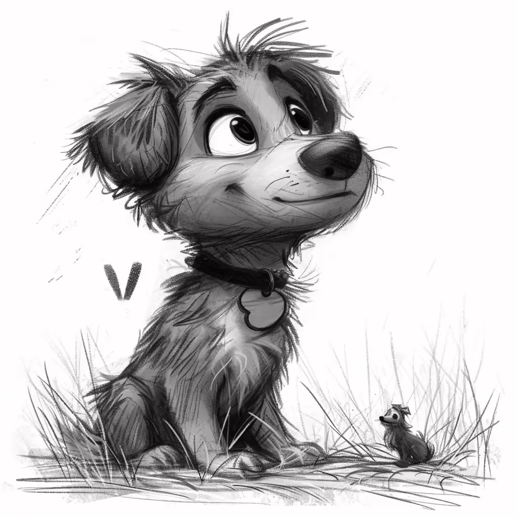 pencil drawing of a cute dog,, stylize 700