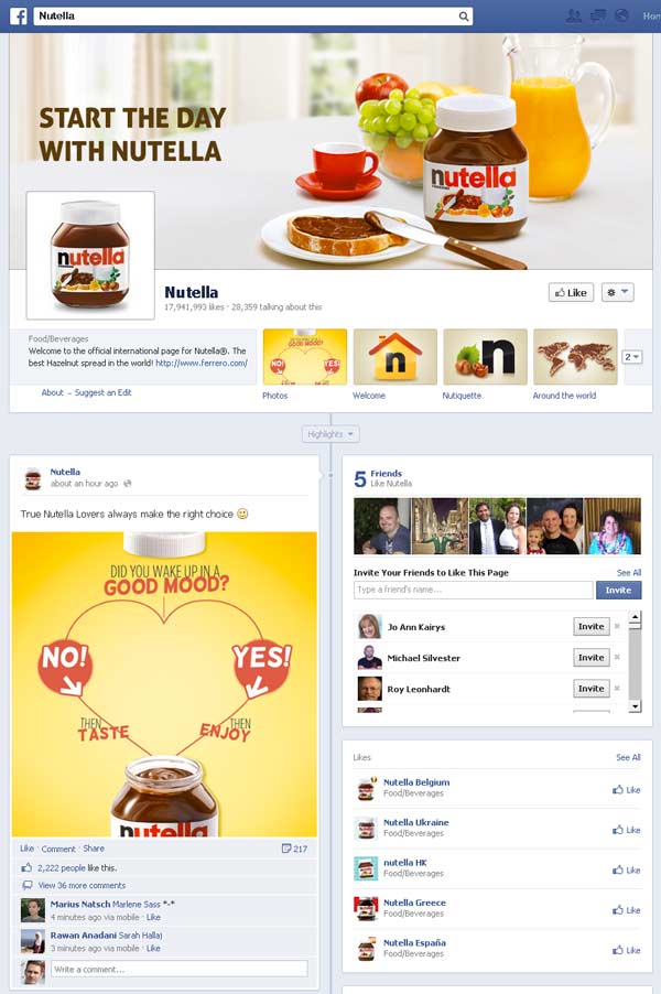facebook-page-nutella