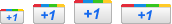 Screenshot of Google +1 button in 3 sizes.