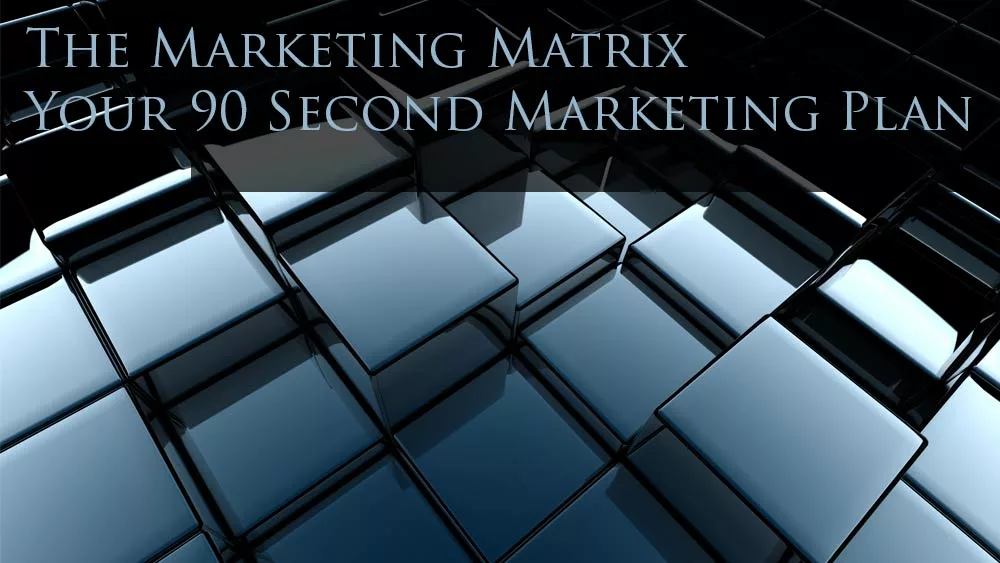 Cubes, and text. Marketing Matrix.