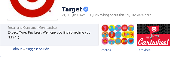 screenshot target facebook page